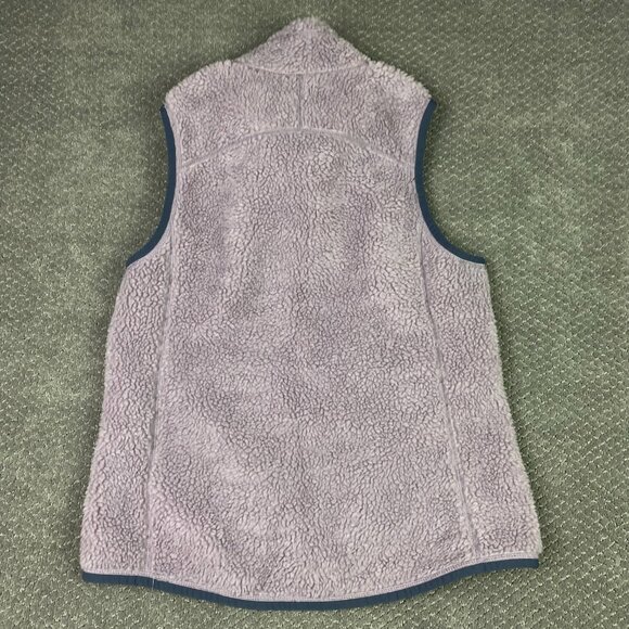 LL Bean Mountain Pile Fleece Vest Women's Large Lilac Full Zip Deep Pile 502430 - Picture 6 of 11